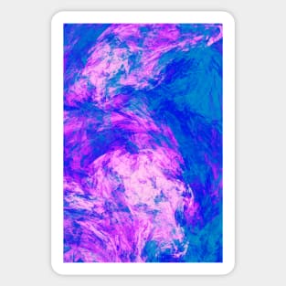 Bubblegum Pink and Blue Burst Abstract Artwork Sticker